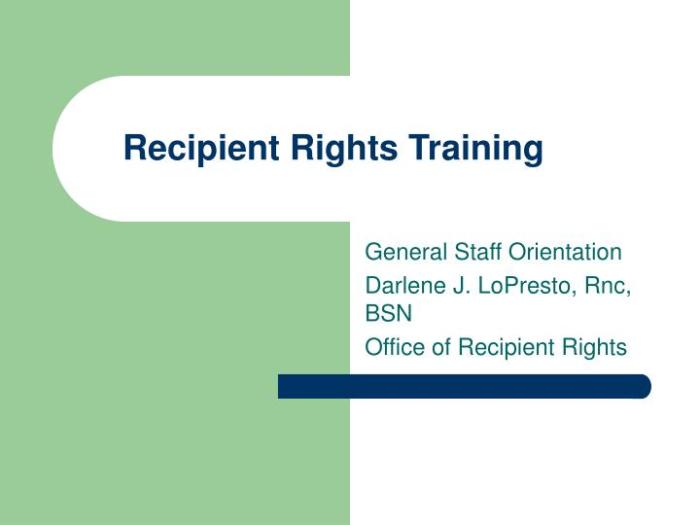 Recipient rights training test answers