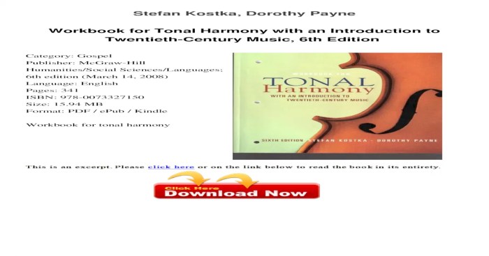 Harmony tonal workbook kostka fatest beware dividing peers