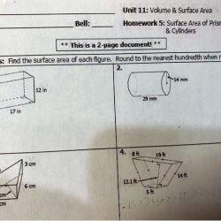 Math accelerated chapter 12 volume and surface area answer key